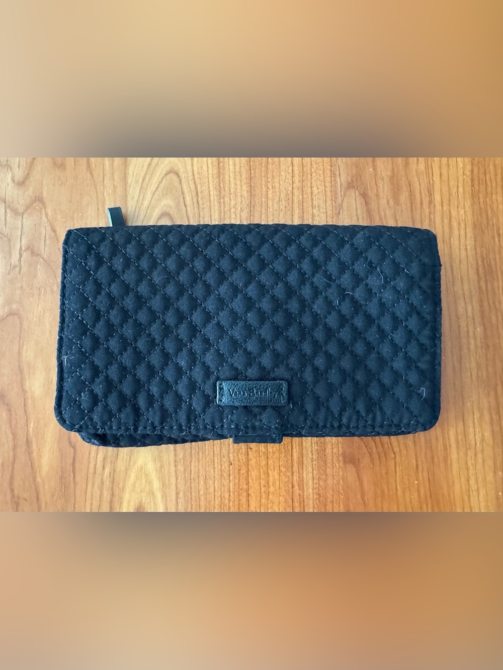 Vera Bradley Black Quilted Black Zip-Around Wallet
